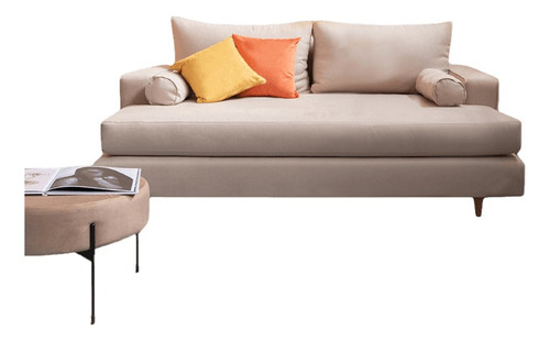 Sillon Sofa Cama 3 Cuerpos  Minimalista Pana Diseño Jazmin 