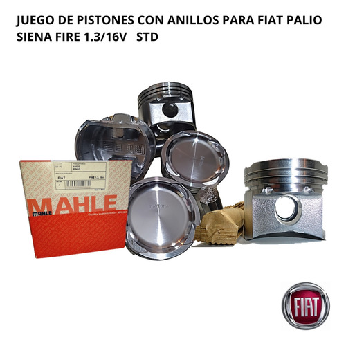 Kit De Pistones Y Anillos Para Fiat 1,3/16v Fire Std