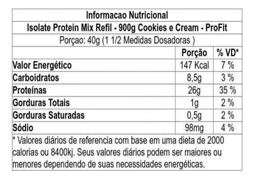Isolate Protein Mix Refil - 900g Cookies E Cream - Profit