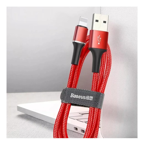 Cable Carga Rapida Usb-a A Lightning 1m Baseus Para iPhone Color Rojo