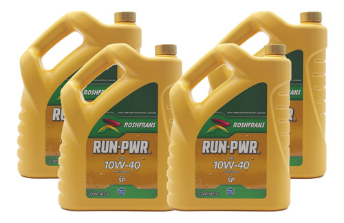 Caja 4 Piezas Aceite Roshfrans Para Motor Run-pwr 10w40 5 L