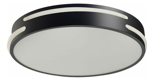 Lámpara De Techo Circular Led 21 Watts 6,500 K Negro Calux