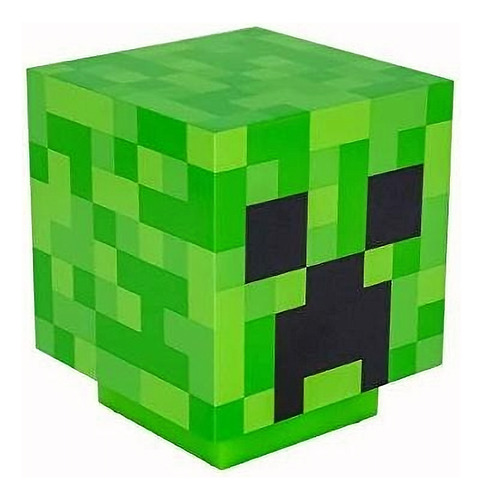 Lámpara De Mesita Creeper Minecraft Con Sonido Verde 19x16cm