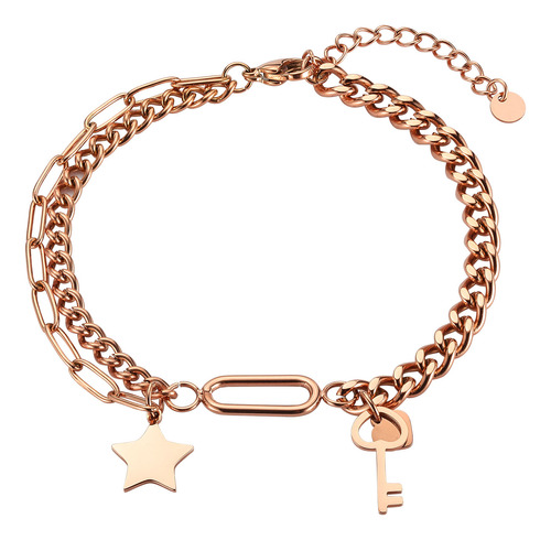 Pulsera De Acero Inoxidable Enso Mujer  Ejb3260r Oro Rosa