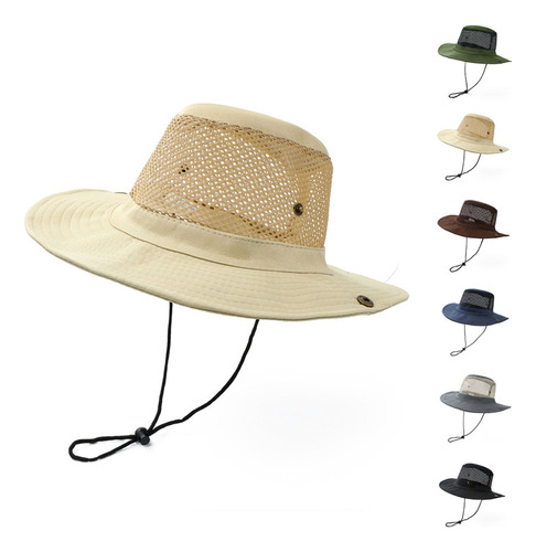 Sombrero De Malla Con Protección Solar Upf 50+ For Hombre,