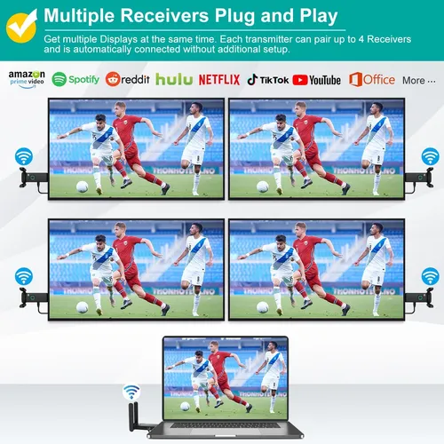 Transmisor Hdmi Inalámbrico Y Dos Receptor4k, Plug And Play
