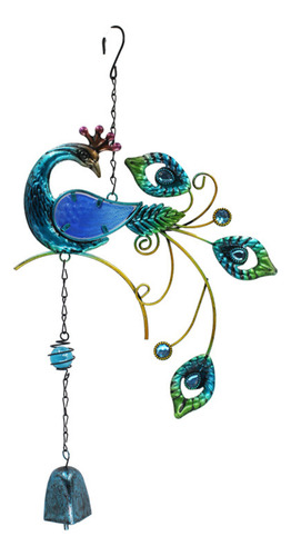 Adorno De Campanilla De Viento De Cristal Con Forma De Pavo