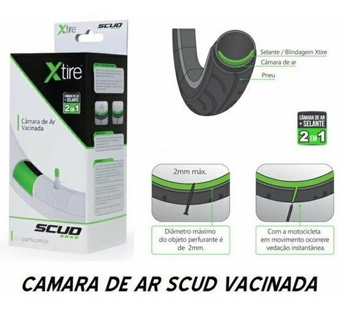 Câmara De Ar Vacinada Xtire/ Scud 90/90x18 Titan/ Ybr/ Yes 