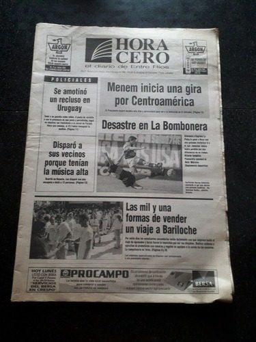 Diario Hora Cero Entre Rios 6 5 1996 Boca Menem Bariloche   