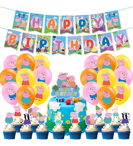 comprar Set Decoración Globos De Cumpleaños Peppa Pig Fiesta