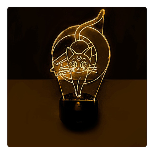Luna Sailor Moon Lámpara Base Negra Con App Synkitt