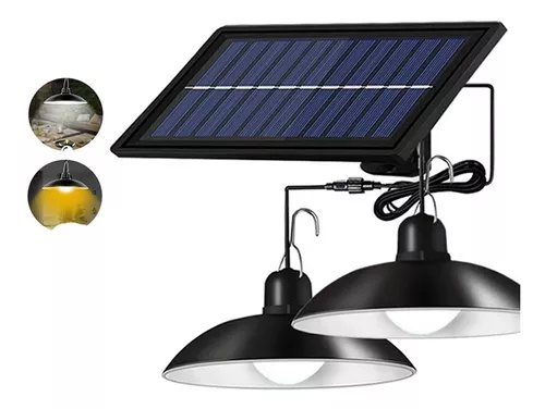 Luz Solar Interior Y Exterior Impermeable De Doble Cabeza Ip