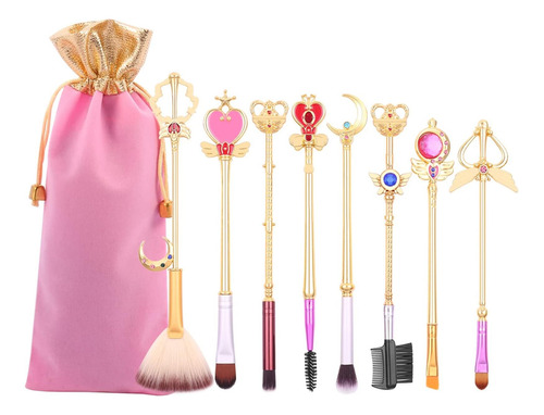 Kawaii Sailormoon Pinceles De Maquillaje - Juego De 8 Brocha