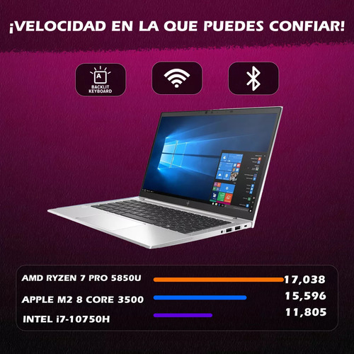Ordenador portátil HP Elitebook Intel Core i7-10610U 32 GB de RAM 256 GB Win 11 Pro - Excelente (Reacondicionado)