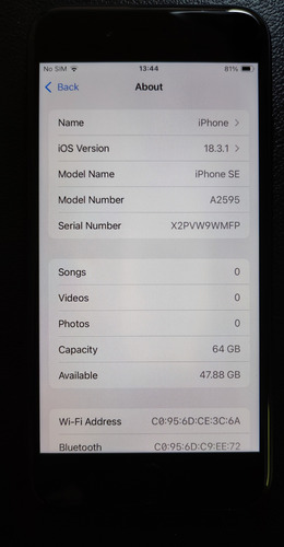 Apple iPhone SE 3 (3a Generación, 64 Gb) - Azul Mdm Bypass (Usado)