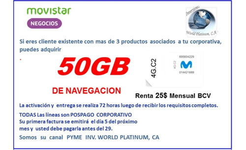 Imagen 4 de 7 de Linea Movistar 4g Reemplazos Recuperaciones Corporativa