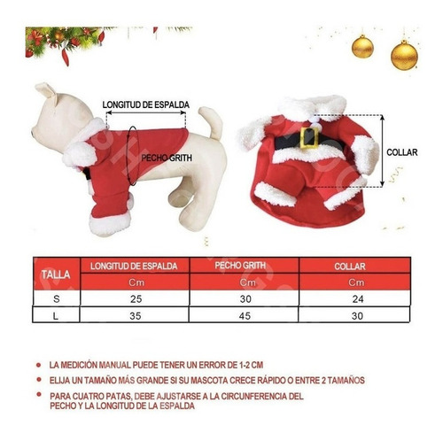 Imagen 4 de 8 de Desfraces Traje Gorros Santa Gatos Perro Pequeño S Navideño