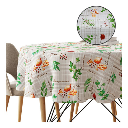 Toalha Mesa Térmica 120c + Grossa Plástica Temp Redonda Cor Estampado Temperos