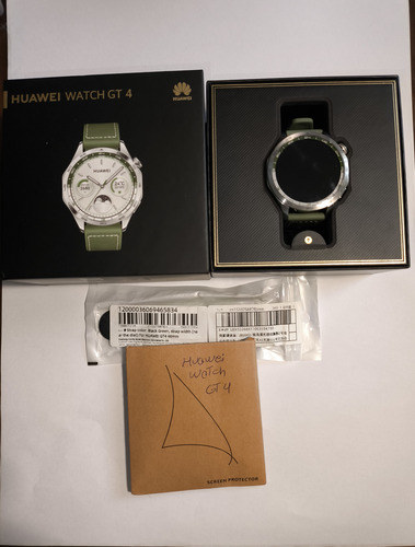 Smartwatch Huawei Watch Gt4 46mm (com Acessórios) Cinza Costura Verde-musgo Verde (Usado)