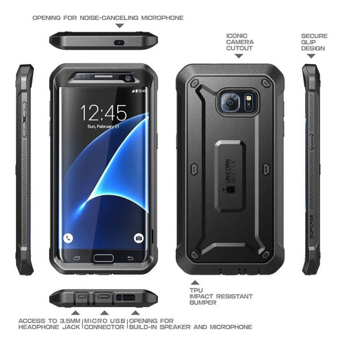 Case Supcase Para Galaxy S7 Edge Protector 360° C/ Gancho