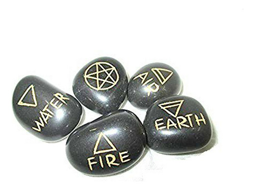 Piedras Negras Jet 5 Elementos Wicca Paganismo Espiritualida