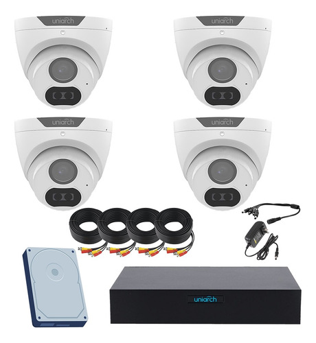 Uniarch Kit Video Vigilancia 4 Cámaras Microfono Disco 500gb