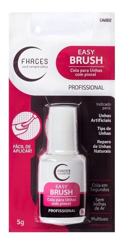 Cola Para Unhas Postiças Easy Brush U4002 Fhaces 5g