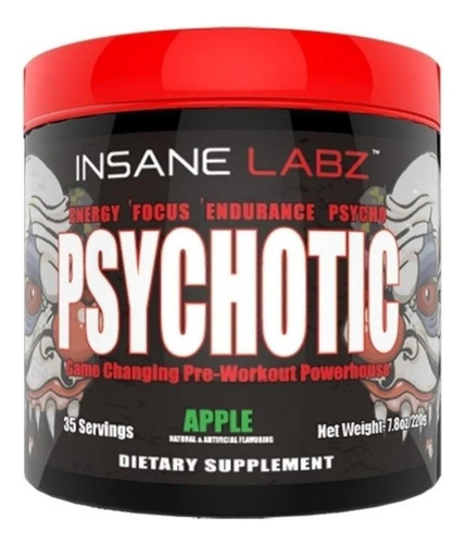 Pre Entreno Psychotic Insane Labz 30 Servicios Sabor Manzana