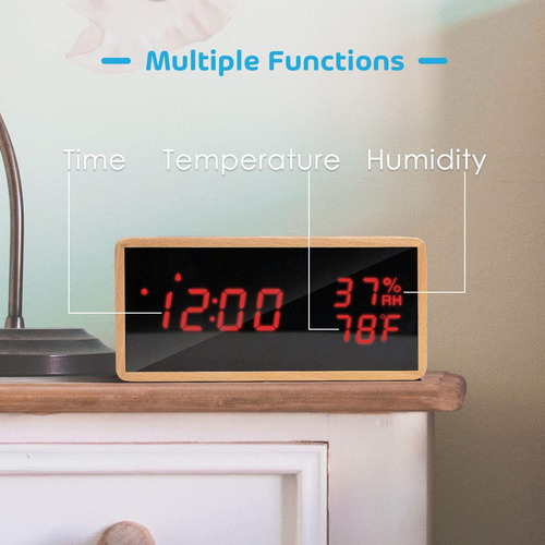 Meross - Despertador Digital Para Dormitorios, Reloj De Escr