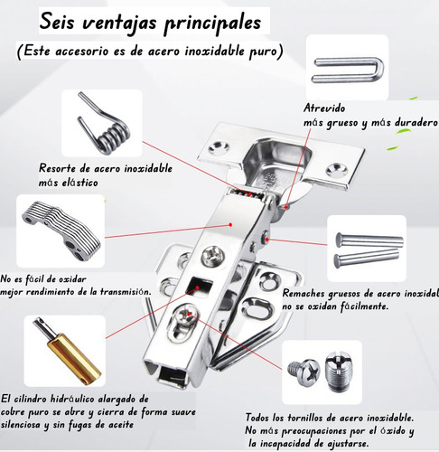 10 Bisagra Bidimensional De Cubierta Completa De Brazo Recto
