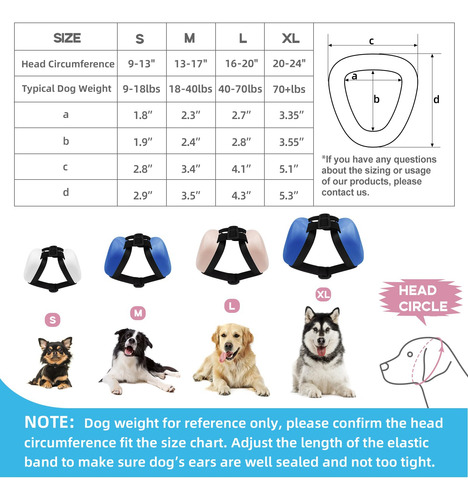 Protector De Oidos Para Perro Talla L/azul