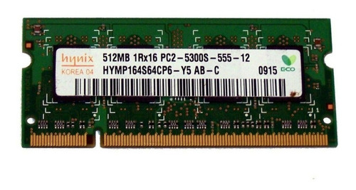 Memoria Ram Hynix 512mb 1rx16 Pc2-5300s Hymp164s64cp6-y5