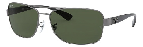 Anteojos de sol Ray-Ban RB3518 armazón matte gunmetal y lente green