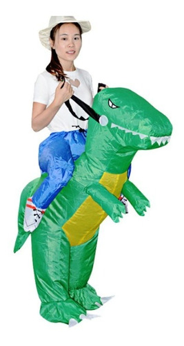 Imagen 4 de 6 de Disfraz Inflable Dinosaurio Adultos Fiesta Halloween