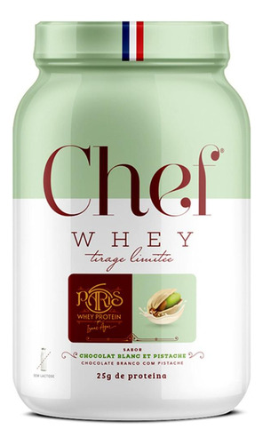 Chef Whey Protein Gourmet Paris 6 Zero Lactose 800g Chef Sabor Pistache Com Chocolate Branco