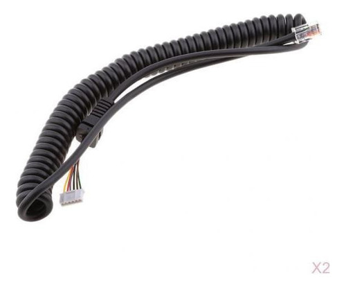 2x Línea De Cable De Micrófono De Mano Para Yaesu Ft7800