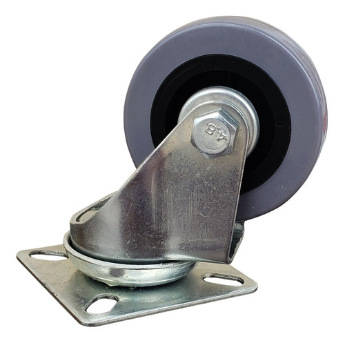 Imagen 8 de 10 de Kit 4 Ruedas Giratorias Pvc 50x18 Mm Sin Freno Acero Mueble