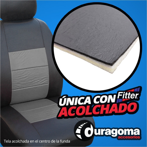 Imagen 4 de 8 de Fundas Cubre Asientos Acolchado Eco Cuero P/ Gol Fox Trend