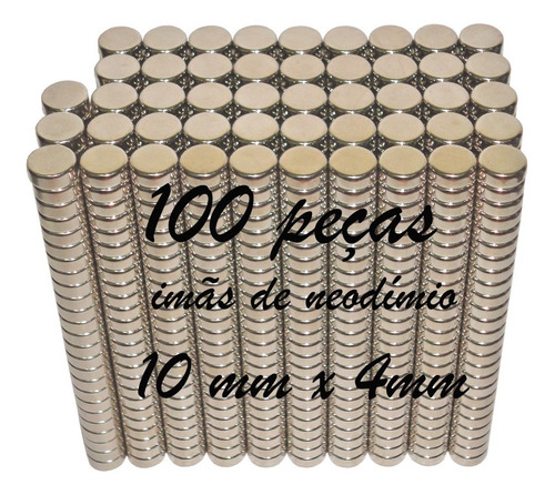 Imagem 1 de 7 de Ima De Neodímio / Super Forte / 10mm X 4mm * 100 Peças*