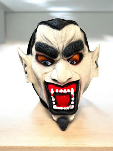 Fantasia Máscara Vampiro De Látex Raivoso Com Capuz P/ Festa