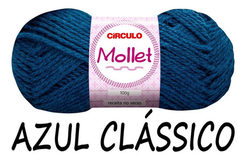 Fio Lã Mollet Círculo 100g Colorida Tricô Crochê Cor Azul Clássico