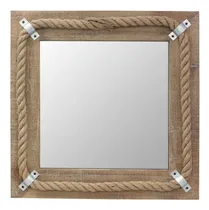 Comprar Stonebriar Espejo Cuadrado Madera Detalle Cuerda Nautica