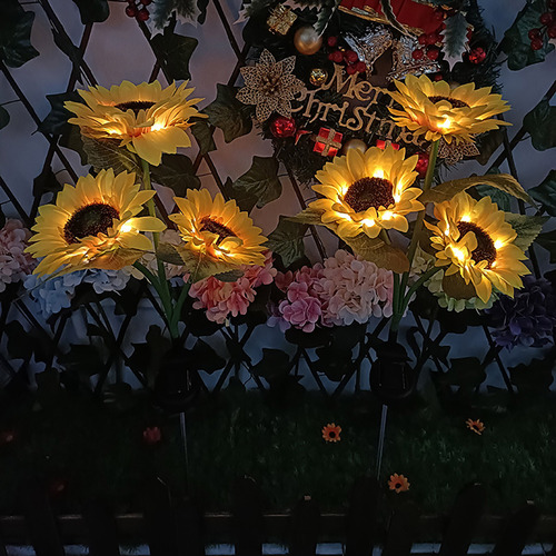 Luces Solares De Girasol Para Porche, Tumba, Patio Trasero,