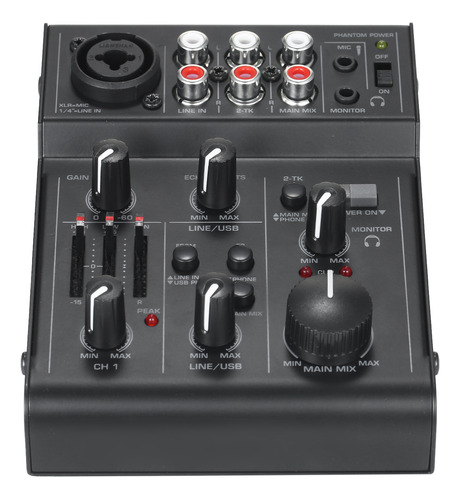 Mezclador De Audio Compacto.canales Usb Eq.bandas Efecto