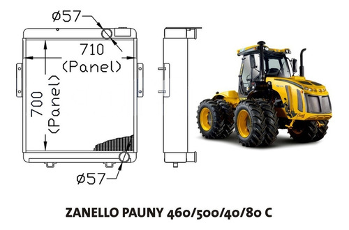 Radiador Zanello Pauny 460/500/40/80 C     