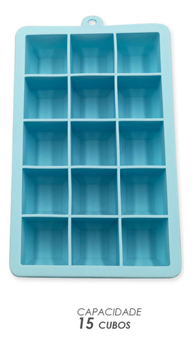Forma De Gelo Retangular De Silicone Para 15 Cubos 30ml