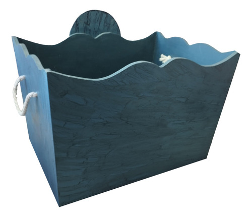 Caja Infantil Para Bebé, Niño O Niña Azul Marino Craquelado