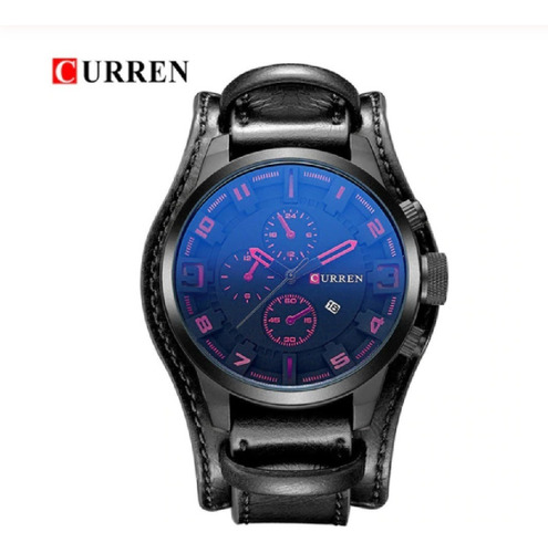 Relógio Masculino Original Couro 8225 Luxo Com Garantia