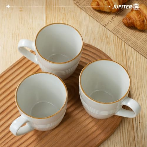 Juego De 4 Tazas De Café De 400 Ml Blanco, Aptas Para Microo