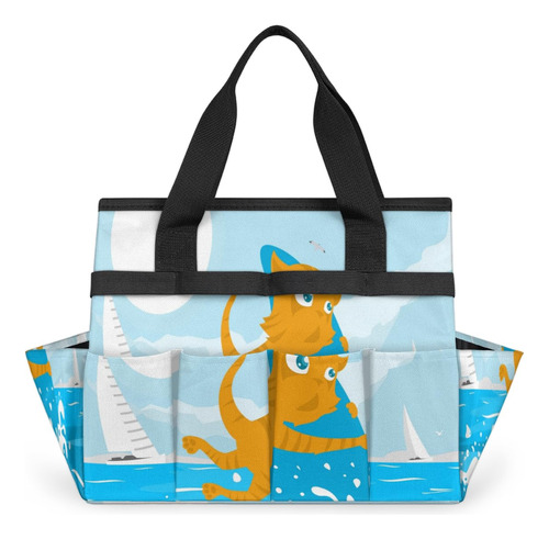 Bolsa Herramienta Jardin Patron Pez Animal Gato Jardineria